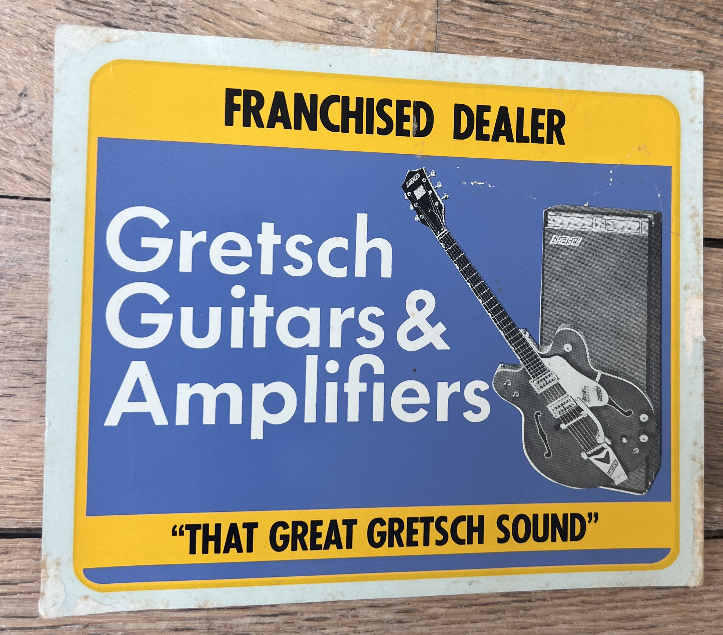 1967 Gretsch Authorized Dealer Sticker Rare Vintage Case Candy Country Gentleman
