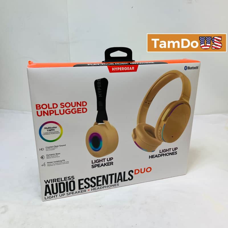 HyperGear Wireless Audio Essentials Duo Light Up Bluetooth Speaker Headphones image 1