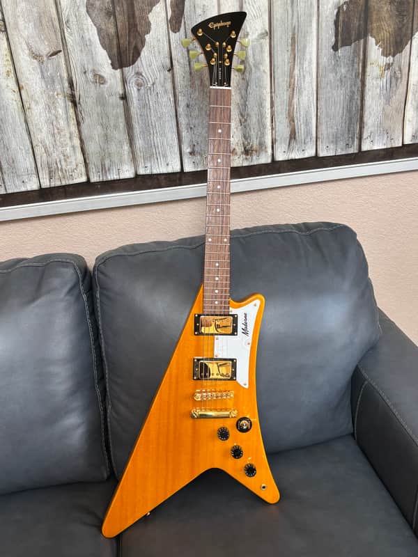 2000 Epiphone Moderne Limited Edition Korina Finish w/ Original Box – Made in Korea image 1