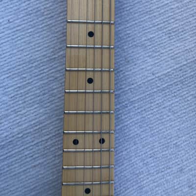 Left Handed Black Explorer Style Guitar, Basswood Body, Maple Neck image 6