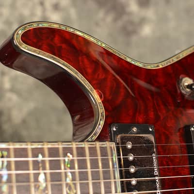Schecter Custom XXX Hellraiser C-1 2005 Black Cherry Quilt Neck Thru Dual Duncan Humbuckers image 6