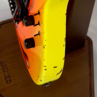 Zion Radicaster Super Strat Custom 1980’s - Pink / Red Neon Dancing Blood image 12
