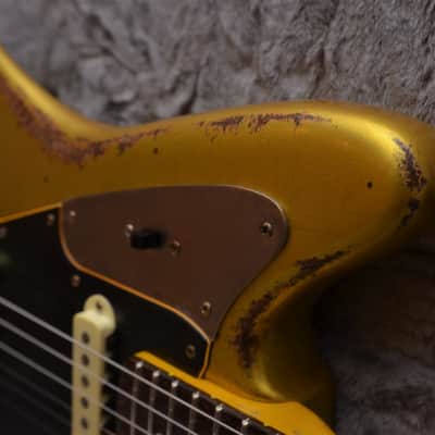 American Fender Jaguar Custom Relic Gold Sparkle image 11