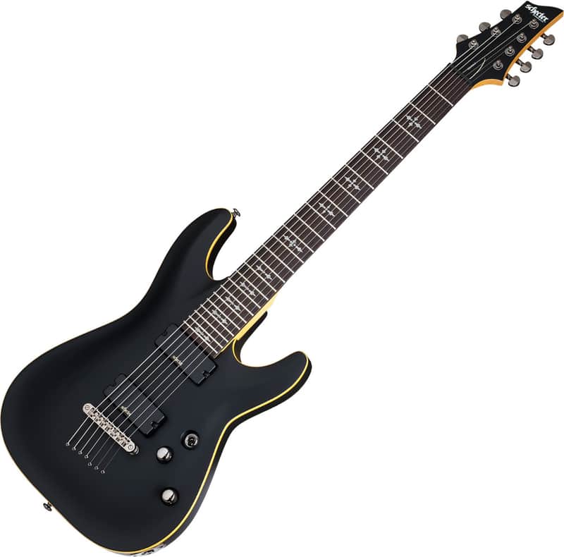 Schecter Demon-7 Electric Guitar Aged Black Satin image 1