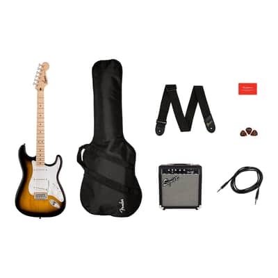 Squier Sonic Stratocaster Electric Guitar Pack with Frontman 10G Amp - 2-Color Sunburst image 2