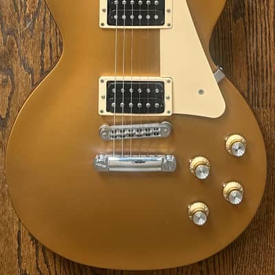 2012 Gibson Les Paul Studio ‘50s Tribute with Humbuckers - Satin Gold Top Dark Back w/ OHSC image 2