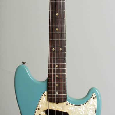 Fender Mustang Solid Body Electric Guitar (1966), ser. #179277, original grey hard shell case. image 8
