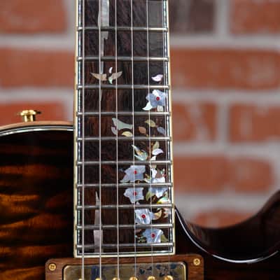 PRS Private Stock #1299 10th Anniversary Single Cut Trem Quilted Maple Top Tiger Eye Burst with Brazilian Rosewood 2007 w/OHSC image 12