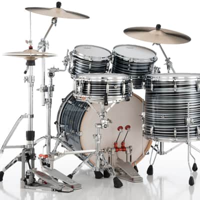 Pearl Masters Maple Pure 4 Piece Shell Pack "XSP" - 22" Bass Drum BLACK OYSTER SWIRL image 4
