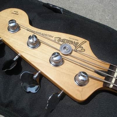 1997 Fender California Series Precision Bass Special USA - Candy Apple Red w Gold Guard - Clean! image 3