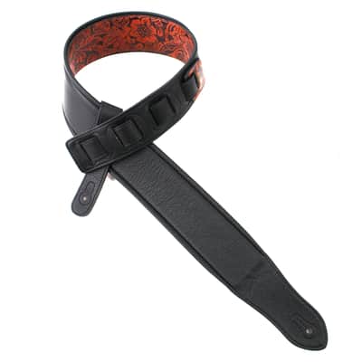 Walker And Williams G-970 Bourbon Brown Embossed Western Floral Strap with Padded Glove Leather Back image 10