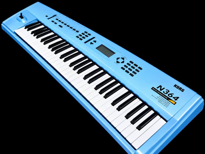 Korg N364 Music Workstation – Custom Baby Blue – Excellent Condition image 1