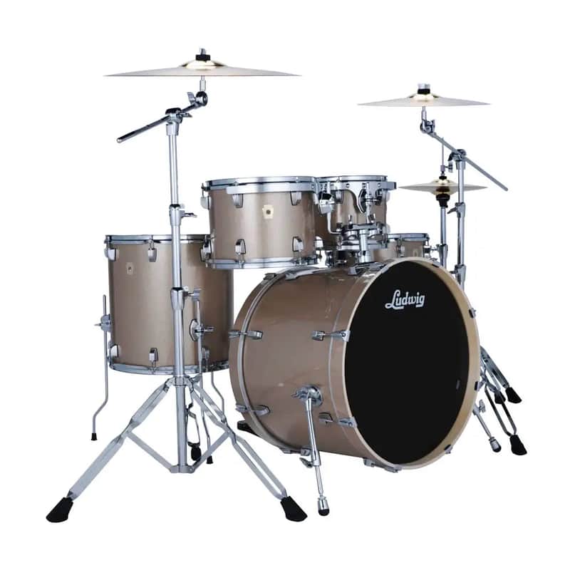 Ludwig Evolution 5pc Complete Drum Set (22"BD) & Paiste Cymbals Prosecco Sparkle image 1