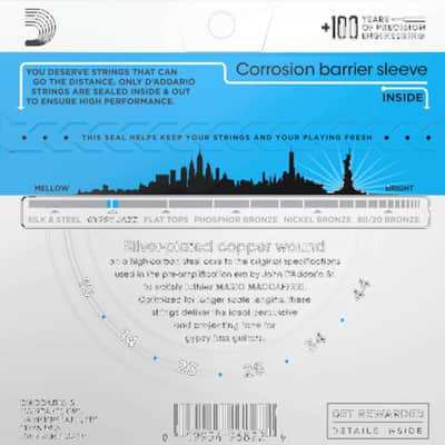 D'Addario Guitar Strings - Gypsy Jazz - Loop End - Silver Plated Wound EJ84L Light image 2