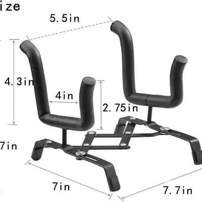 Fold-Flat Ukulele Stand Floor Foldable Violin Stand with Padded Small Instrument Stand for Ukulele, Mandolin and Violin (H-Type Retractable) image 2