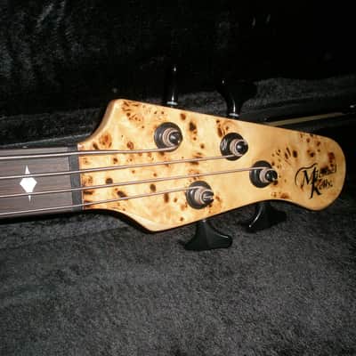 Michael Kelly Pinnacle 4 2020s - Natural Burl Fretless image 6