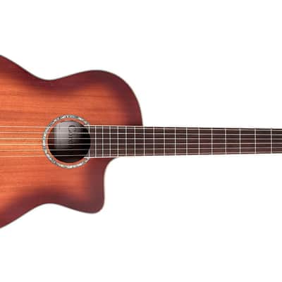 Cordoba C4-CE Nylon-String Acoustic-Electric Guitar, Mahogany, Edge Burst image 1