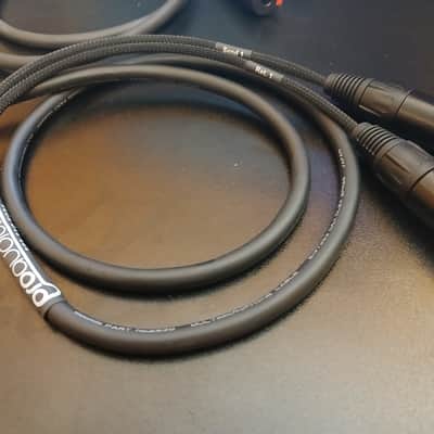 (2) Pro Audio LA 3.5 ft Insert Cable Right Angle 1/4" TRS to Dual Locking Female 1/4" image 3