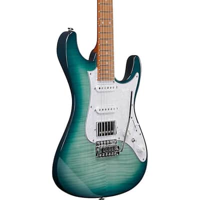Mint Ibanez AZ22S1 Standard Electric Guitar - Transparent Turquoise Burst image 4
