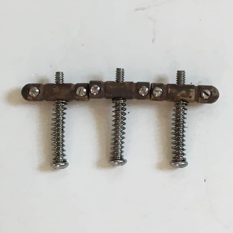 3 Tele Custom Aged Relic Solid Brass Thin Saddles For Vintage Style Fender Guitar Rounded Ends