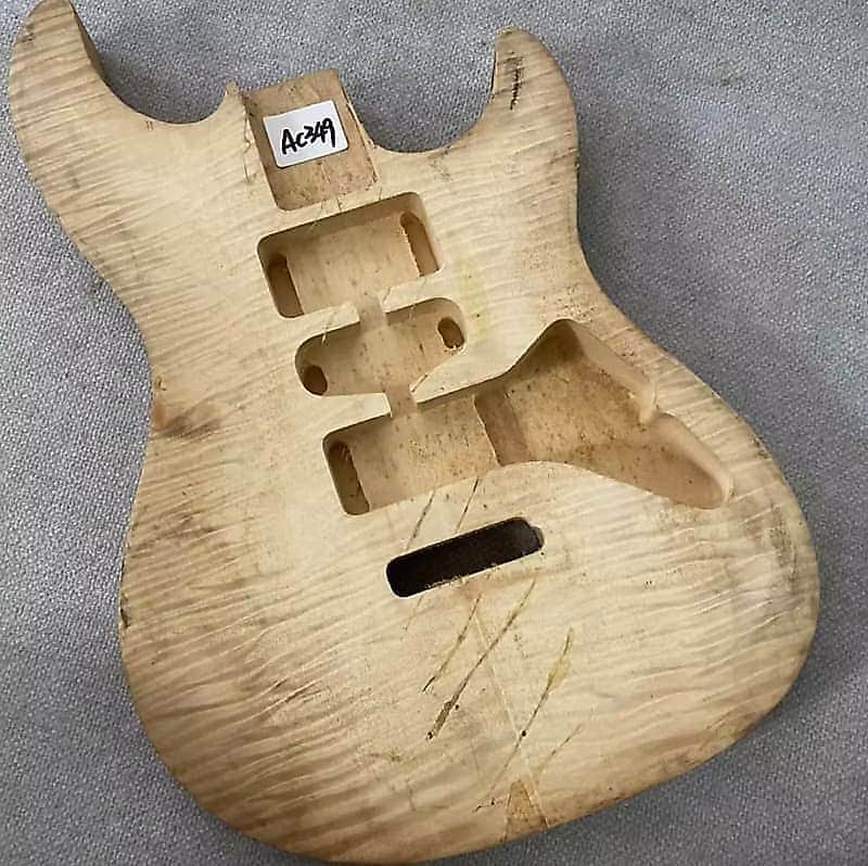 Tiger Maple Top Strat Style Guitar Basswood Body DIY Project image 1