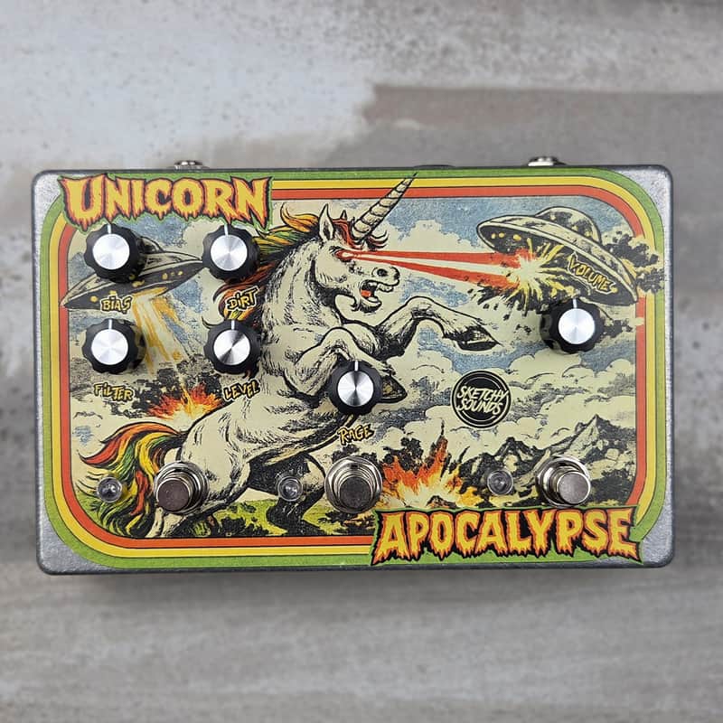Sketchy Sounds Unicorn Apocalypse Fuzz/Distortion Guitar Pedal (Large Laser Beam Edition) image 1