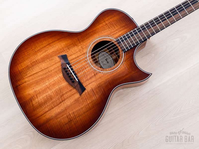 2022 Taylor Custom Grand Auditorium Acoustic Electric Guitar Flame Koa w/ Florentine Cutaway, Short Scale image 1