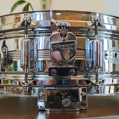 Rogers "5-Line" Dyna-Sonic 5x14" Brass Snare Drum 1966–1967 - Chrome image 6