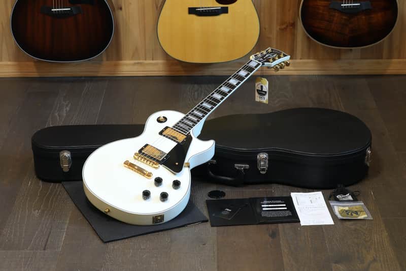 Minty! 2021 Gibson Custom Shop Les Paul Custom Electric Guitar Alpine White + COA OHSC image 1