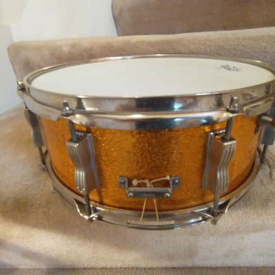 Ludwig Vintage 1966 Gold Sparkle Club Date Outfit W/ Matching Jazz Festival Snare - Amazing! image 10