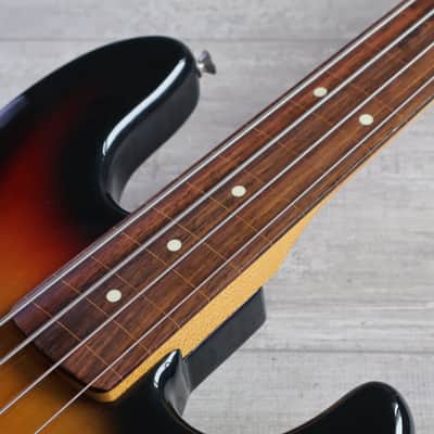 1993 Fender Japan JB62-FL '62 Reissue Jaco Fretless Jazz Bass (Sunburst) image 6