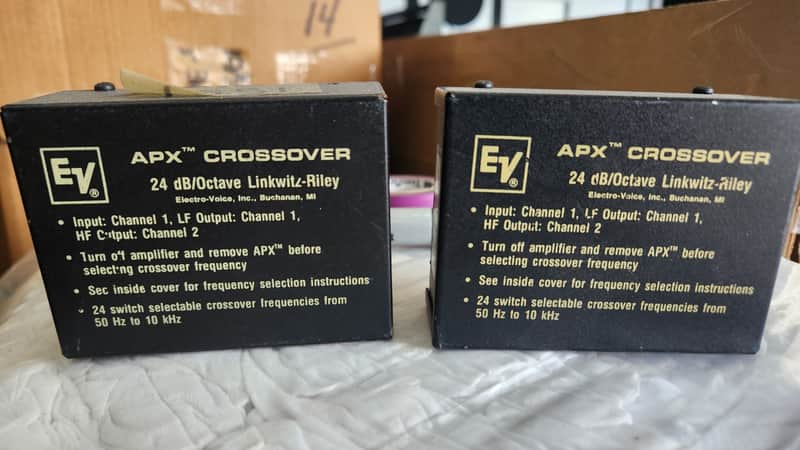 Electro-Voice APX Crossover Module Vintage 1988. The APX provides 24 switch-selectable crossover frequencies on the ISO one-third-octave centers from 50 to 10,000 Hz (PAIR) image 1