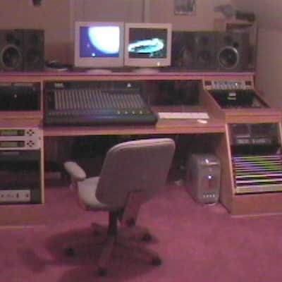 Oak Studio Desk with Racks/Patchbay/Monitor Bridge image 7