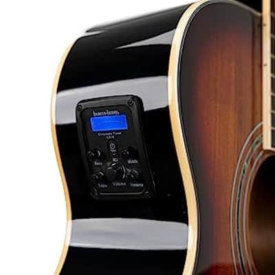 Washburn Festival Series Cutaway Mini Jumbo Acoustic/Electric Guitar, Koa Burst (EA55G-A-U) image 2