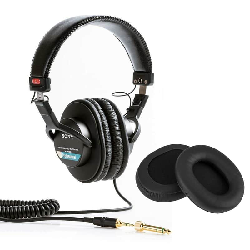 Sony MDR-7506 Professional Folding Headphones, Bundle with Remote Audio Ear Pads for Sony MDR-7506 Headphones, Pair image 1