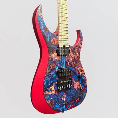 Schecter USA Custom Shop Sunset Extreme 6 Stabilized Top Electric Guitar - Blue/Red image 2