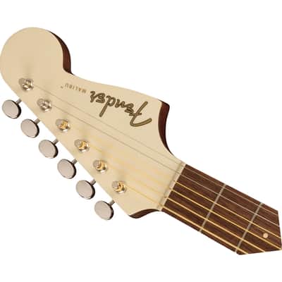 Fender Malibu Player A/E Guitar - Olympic White w/ Walnut FB image 4