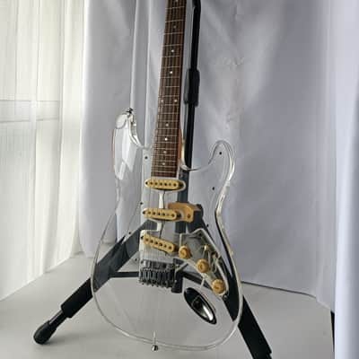 Barclay Acrylic Strat-Style Guitar w/ Transparent Acrylic Headstock – Rare (1990s–2000s) image 1