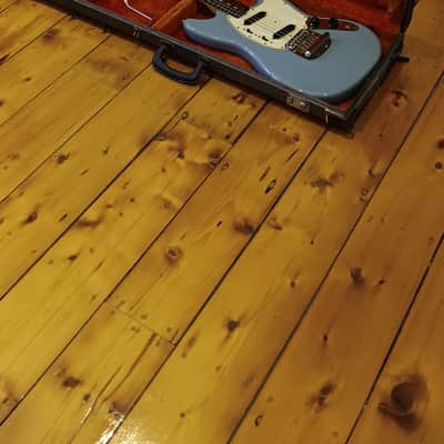 All original vintage 1965 pre-CBS L serial Fender Mustang in gorgeous Daphne blue! image 16