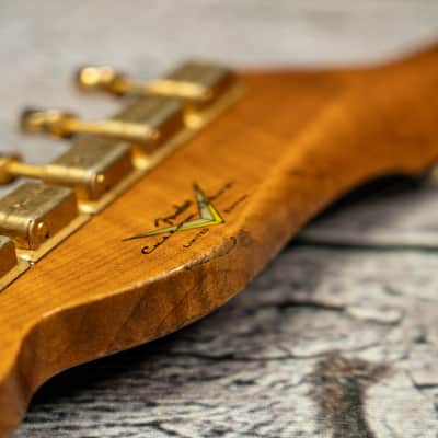 Fender Custom Shop Limited Edition Bow Tie Telecaster Custom Relic with Gold Hardware - 3A Rosewood Fingerboard, Black with Aged Natural Back and Sides image 20