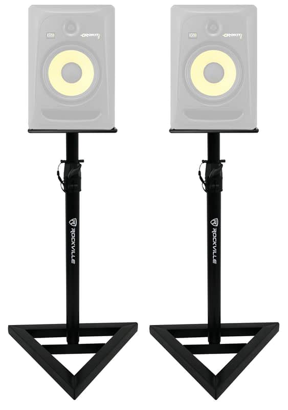 2 Rockville Adjustable Studio Monitor Speaker Stands For KRK ROKIT 8 G3 Monitors image 1