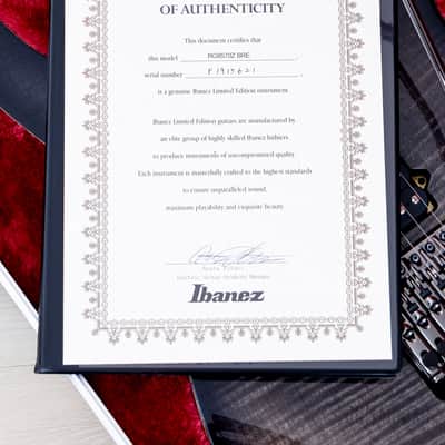 2019 Ibanez J Custom RG8570Z HSH AAA Flame Top Black Rutile w/ Tree of Life Inlay, Case & CoA image 16