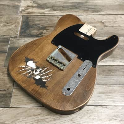FRANCHIN Mars guitar body Aged Laser-cut Skulls drawings Natural Alder Halloween T-Style Made in Italy - Stock piece #19571024 image 2