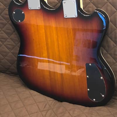 Eastwood MRG Series Double-Neck LH Bound Maple Top Body & Neck 4/6-String Electric Guitar w/Gig Bag for Left Handed Players image 4