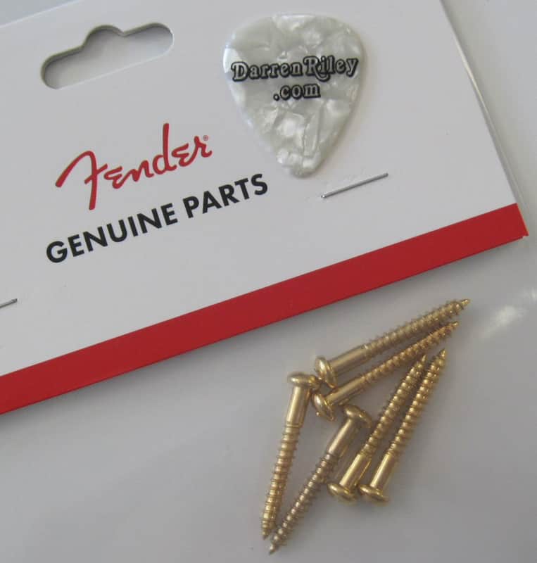 Fender Gold Stratocaster Tremolo Mounting Screws set of 6 USA 0018787049 image 1