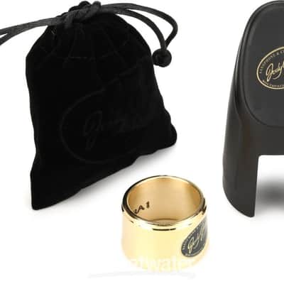 JodyJazz HRA1 Power Ring Ligature with Cap for Hard Rubber Alto Saxophone Mouthpiece - Gold (JJASRPRGCapd1) image 2