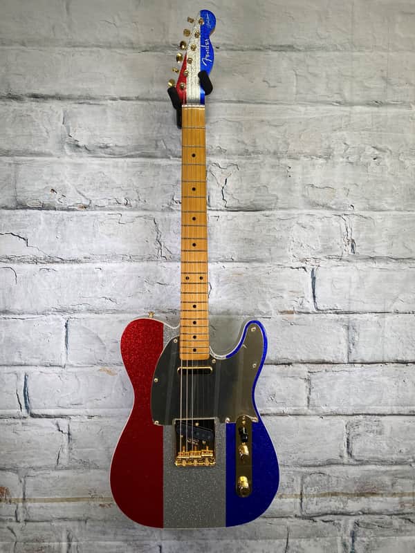 Fender Buck Owens Signature Telecaster -- Red, Silver, and Blue Sparkle image 1