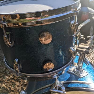 Gretsch Early '60s Round Badge Kit 12-16-20 1960 Blue Sparkle image 5