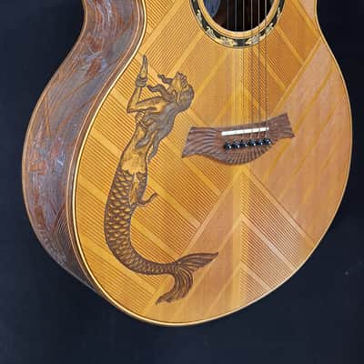 Blueberry LEFT HANDED Acoustic Guitar Grand Concert Mermaid Motif - NEW IN STOCK image 10
