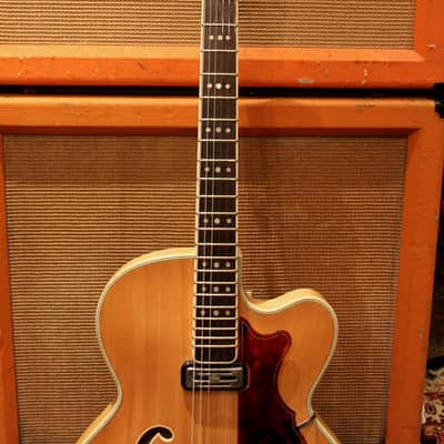 Vintage 1960 Hofner President Thin Natural Archtop Hollow Guitar No.401 w/ OHSC image 14